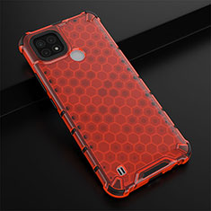 Silicone Transparent Frame Case Cover 360 Degrees AM1 for Realme C21 Red