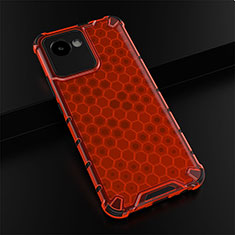 Silicone Transparent Frame Case Cover 360 Degrees AM1 for Realme C30 Red