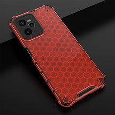 Silicone Transparent Frame Case Cover 360 Degrees AM1 for Realme C35 Red