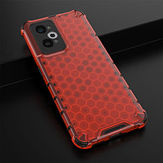 Silicone Transparent Frame Case Cover 360 Degrees AM1 for Realme GT2 5G Red