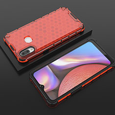 Silicone Transparent Frame Case Cover 360 Degrees AM1 for Samsung Galaxy A10s Red