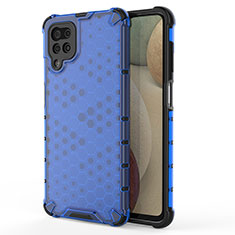 Silicone Transparent Frame Case Cover 360 Degrees AM1 for Samsung Galaxy A12 Nacho Blue