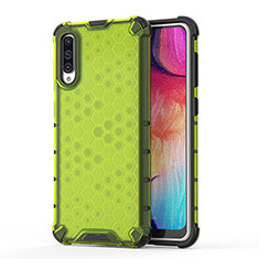 Silicone Transparent Frame Case Cover 360 Degrees AM1 for Samsung Galaxy A30S Green