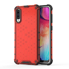 Silicone Transparent Frame Case Cover 360 Degrees AM1 for Samsung Galaxy A30S Red