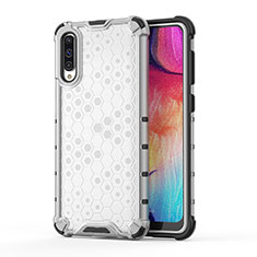Silicone Transparent Frame Case Cover 360 Degrees AM1 for Samsung Galaxy A30S White