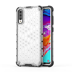 Silicone Transparent Frame Case Cover 360 Degrees AM1 for Samsung Galaxy A70 White
