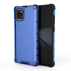 Silicone Transparent Frame Case Cover 360 Degrees AM1 for Samsung Galaxy A81 Blue