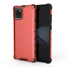 Silicone Transparent Frame Case Cover 360 Degrees AM1 for Samsung Galaxy A81 Red
