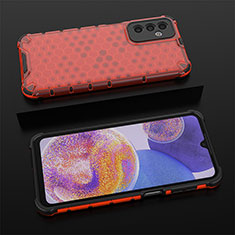 Silicone Transparent Frame Case Cover 360 Degrees AM1 for Samsung Galaxy F23 5G Red