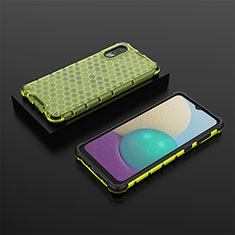 Silicone Transparent Frame Case Cover 360 Degrees AM1 for Samsung Galaxy M02 Green