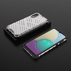 Silicone Transparent Frame Case Cover 360 Degrees AM1 for Samsung Galaxy M02 White