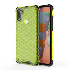 Silicone Transparent Frame Case Cover 360 Degrees AM1 for Samsung Galaxy M11 Green