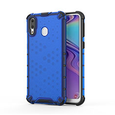 Silicone Transparent Frame Case Cover 360 Degrees AM1 for Samsung Galaxy M20 Blue