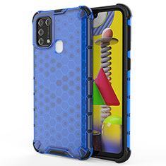 Silicone Transparent Frame Case Cover 360 Degrees AM1 for Samsung Galaxy M31 Blue