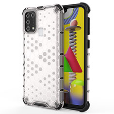 Silicone Transparent Frame Case Cover 360 Degrees AM1 for Samsung Galaxy M31 Prime Edition White