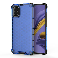 Silicone Transparent Frame Case Cover 360 Degrees AM1 for Samsung Galaxy M40S Blue