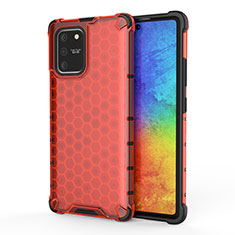 Silicone Transparent Frame Case Cover 360 Degrees AM1 for Samsung Galaxy M80S Red