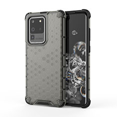 Silicone Transparent Frame Case Cover 360 Degrees AM1 for Samsung Galaxy S20 Ultra 5G Black
