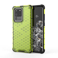 Silicone Transparent Frame Case Cover 360 Degrees AM1 for Samsung Galaxy S20 Ultra Green