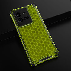 Silicone Transparent Frame Case Cover 360 Degrees AM1 for Vivo iQOO 10 Pro 5G Green
