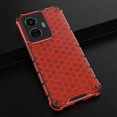 Silicone Transparent Frame Case Cover 360 Degrees AM1 for Vivo T1 4G Red
