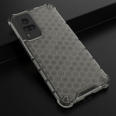 Silicone Transparent Frame Case Cover 360 Degrees AM1 for Vivo X60 Pro 5G Black