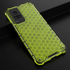Silicone Transparent Frame Case Cover 360 Degrees AM1 for Vivo X60 Pro 5G Green