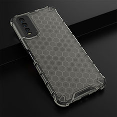 Silicone Transparent Frame Case Cover 360 Degrees AM1 for Vivo Y11s Black