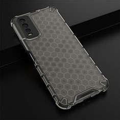 Silicone Transparent Frame Case Cover 360 Degrees AM1 for Vivo Y20s Black