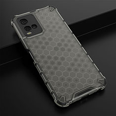 Silicone Transparent Frame Case Cover 360 Degrees AM1 for Vivo Y21 Black