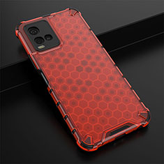 Silicone Transparent Frame Case Cover 360 Degrees AM1 for Vivo Y33T Red