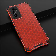 Silicone Transparent Frame Case Cover 360 Degrees AM1 for Vivo Y75 4G Red