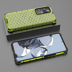 Silicone Transparent Frame Case Cover 360 Degrees AM1 for Xiaomi Mi 12T Pro 5G Green