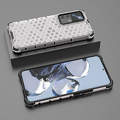 Silicone Transparent Frame Case Cover 360 Degrees AM1 for Xiaomi Mi 12T Pro 5G White