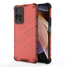 Silicone Transparent Frame Case Cover 360 Degrees AM1 for Xiaomi Redmi Note 11 Pro+ Plus 5G Red