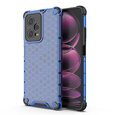 Silicone Transparent Frame Case Cover 360 Degrees AM1 for Xiaomi Redmi Note 12 Pro 5G Blue