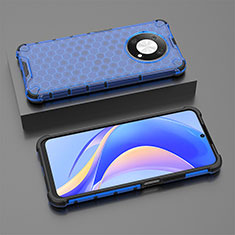 Silicone Transparent Frame Case Cover 360 Degrees AM2 for Huawei Nova Y90 Blue