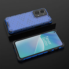 Silicone Transparent Frame Case Cover 360 Degrees AM2 for OnePlus Nord 2T 5G Blue