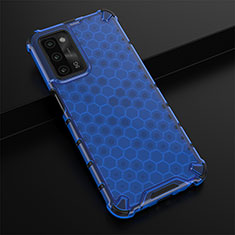 Silicone Transparent Frame Case Cover 360 Degrees AM2 for Oppo A53s 5G Blue
