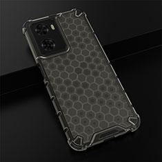Silicone Transparent Frame Case Cover 360 Degrees AM2 for Oppo A57 4G Black