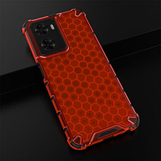 Silicone Transparent Frame Case Cover 360 Degrees AM2 for Oppo A57 4G Red