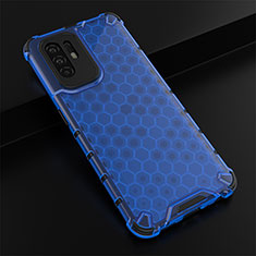 Silicone Transparent Frame Case Cover 360 Degrees AM2 for Oppo A94 5G Blue