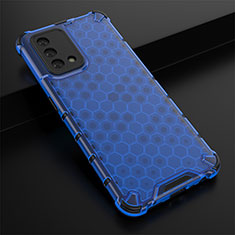Silicone Transparent Frame Case Cover 360 Degrees AM2 for Oppo A95 4G Blue