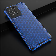 Silicone Transparent Frame Case Cover 360 Degrees AM2 for Oppo Find X3 5G Blue