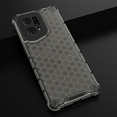 Silicone Transparent Frame Case Cover 360 Degrees AM2 for Oppo Find X5 5G Black