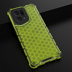Silicone Transparent Frame Case Cover 360 Degrees AM2 for Oppo Find X5 5G Green
