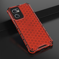Silicone Transparent Frame Case Cover 360 Degrees AM2 for Oppo Find X5 Lite 5G Red