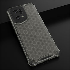 Silicone Transparent Frame Case Cover 360 Degrees AM2 for Oppo Find X5 Pro 5G Black