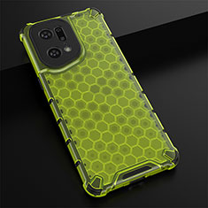 Silicone Transparent Frame Case Cover 360 Degrees AM2 for Oppo Find X5 Pro 5G Green