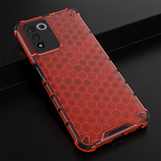 Silicone Transparent Frame Case Cover 360 Degrees AM2 for Oppo K9S 5G Red